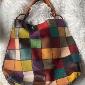 Stella max multicolor calico leather bag